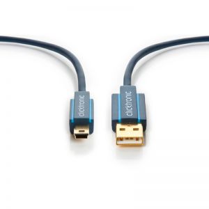 kabel USB 2.0 A/MINI-B (5 pin) CLICKTRONIC 1.8m.