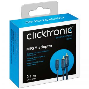 adapter gniazdo 3.5mm/2xRCA-wtyki CLICKTRONIC 10cm