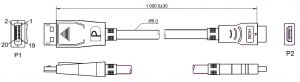 kabel HDMI - Display Port Warsztatowski Gold - 1m