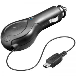 Ładowarka samochodowa ze zwijanym kablem miniUSB