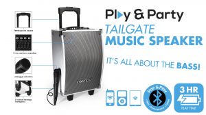 Intempo Tailgate Karaoke Music Speaker Biały