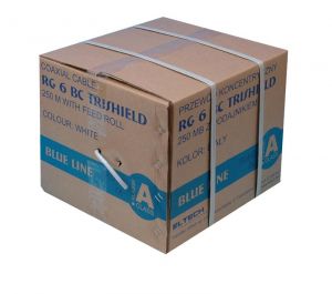 Kabel RG6U BC Trischield (Karton 250mb) - Żelowany