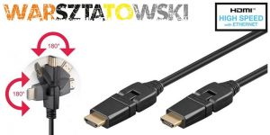 Kabel HDMI™ Obrotowy Warsztatowski Czarny 1,5m