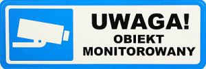 Naklejka \'UWAGA! OBIEKT MONITOROWANY\'