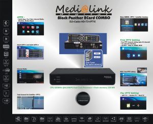 Medi@link Black Panther 2card COMBO S2+T2/C + IPTV