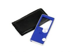 Lupa kieszonkowa z UV oraz LED + etui i długopis