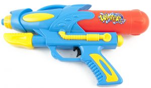 Pistolet na wodę mały 34cm niebiesko-czerwony