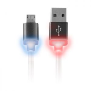 Kabel micro USB Forever świecący metalowy czarny