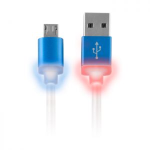 Kabel micro USB Forever świecący metalowy niebiesk