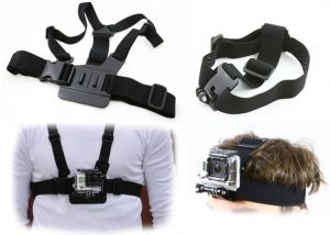 Zestaw: szelki na klatkę + opaska na głowę GoPro