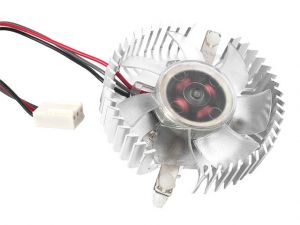 WENTYLATOR Z RADIATOREM VGA 50X50X10 ŚWIECĄCY ŻÓŁTY ALUMINIUM BLISTER GEMBIRD