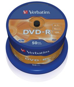 DVD-R VERBATIM 4.7GB X16 MATT SILVER (50 CAKE)
