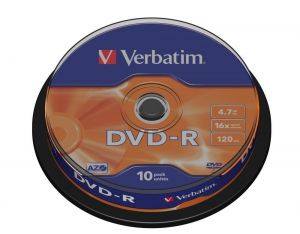 DVD-R VERBATIM 4.7GB X16 MATT SILVER (10 CAKE)