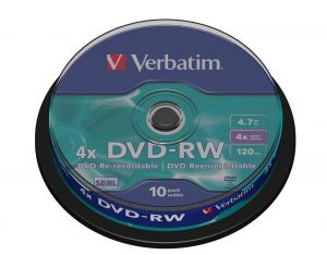 DVD-RW VERBATIM 4.7GB X4 MATT SILVER (10 CAKE)