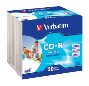 CDR VERBATIM 700MB AZO PRINTABLE (20 SLIM) ID BRAND