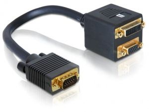 ADAPTER VGA(15M)->VGA(15F) + DVI-I(F)(24+5) DUAL LINK DELOCK