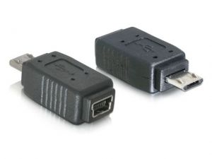 ADAPTER USB MINI(F)->USB MICRO(M) (NIKLOWANE STYKI) DELOCK