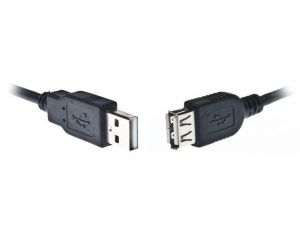 PRZEDŁUŻACZ USB AM-AF 2.0 1.8M NIKLOWANE WTYKI. CZARNY GEMBIRD