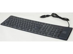 KLAWIATURA GEMBIRD SILIKONOWA WODOODPORNA BLACK BLISTER USB+PS2