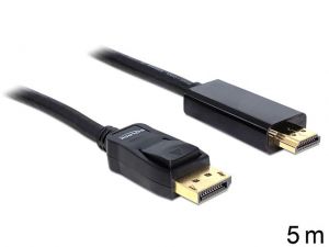 KABEL DISPLAYPORT M->HDMI M 5M GOLD DELOCK