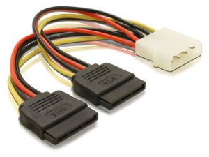 KABEL SATA ZASILAJĄCY MOLEX(M)->SATA(F) X2 10CM DELOCK