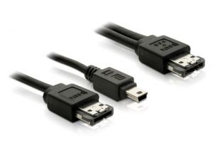 KABEL POWER OVER ESATA->POWER OVER ESATA +MINI USB 5 PIN 1M DELOCK