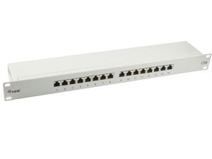 PATCH PANEL 16 PORT 1U KAT.5E EKRANOWANY SZARY EQUIP (BEZ OPAKOWANIA)