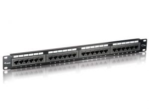 PATCH PANEL 24 PORT 1U KAT.5E CZARNY EQUIP