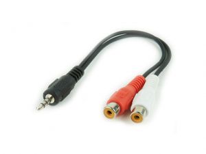 KABEL STEREO MINIJACK->2X CHINCH(F) 20CM GEMBIRD