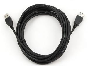 PRZEDŁUŻACZ USB AM-AF 2.0 4.5M NIKLOWANE WTYKI. CZARNY GEMBIRD