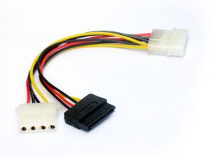 KABEL SATA ZASILAJĄCY MOLEX(M)->SATA(F)+MOLEX(FL) 13CM GEMBIRD