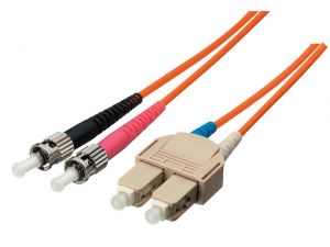 ŚWIATŁOWÓD KROSOWY ST-SC DUPLEX MM 50/125 OM2 ORANGE LSOH 1M EQUIP