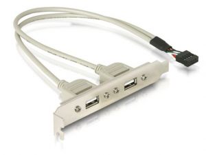 GNIAZDO USB 2XA NA ŚLEDZIU DELOCK