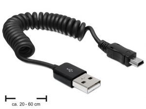KABEL USB MINI-AM 2.0 SPIRALA 20-60CM DELOCK