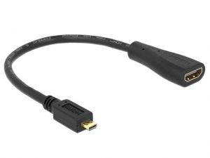 ADAPTER HDMI-D(M) MICRO->HDMI-A(F) NA KABLU 23CM DELOCK