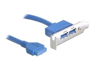 GNIAZDO USB 3.0 X2 NA ŚLEDZIU LOW PROFILE DELOCK
