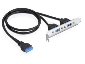 GNIAZDO USB 3.0 X2 NA ŚLEDZIU DELOCK