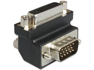 ADAPTER DVI-I(F)(24+5) DUAL LINK->VGA(M) KĄTOWY 270” DELOCK
