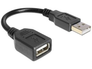 PRZEDŁUŻACZ USB AM-AF 2.0 PROFILOWANY (SPRĘŻYNA) 16CM DELOCK