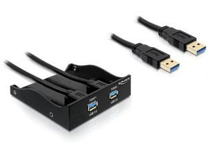 FRONTPANEL DELOCK 2XUSB3.0 3.5”/5,25 BLACK
