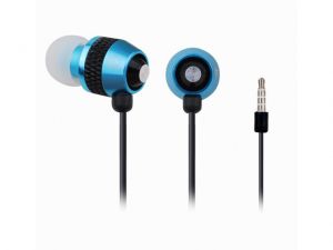 SŁUCHAWKI GEMBIRD MP3 3.5MM+ MIKROFON JACK BLUE NA KABLU SINGLE JACK 90CM DOUSZNE