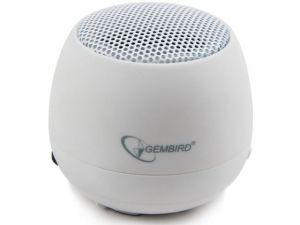 GŁOŚNIK GEMBIRD PORTABLE Z WBUDOWANĄ BATERIĄ DLA MP3, LAPTOPA, TELEFONU, WHITE