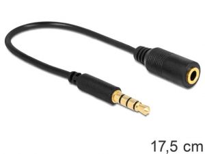 KABEL STEREO MINIJACK->MINIJACK M/F ZAMIENIONE PINY FOR APPLE,SAMSUNG, NOKIA 17.5CM