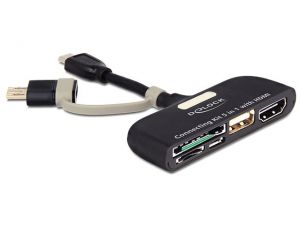 ADAPTER USB MICRO BM X2->AF USB 2.0 OTG+HDMI+SDHC MICRO SD CARD READER