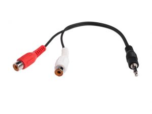 KABEL MINIJACK-2XRCA (CHINCH) M/F 0.2M STEREO NATEC EXTREME MEDIA (BLISTER)