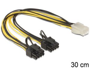 KABEL ROZDZIELACZ ZASILANIA 2XPCI EXPR. 8 PIN/1XPCI EXPR. 6PIN DELOCK
