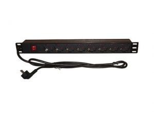 LISTWA ZASILAJĄCA GEMBIRD RACK PDU 1U 16A 8 GNIAZD SCHUKO 2M CZARNY