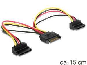KABEL SATA ZASILAJĄCY SATA(M)->SATA(F) X2 15CM DELOCK