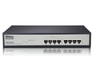 SWITCH POE 19 8-PORT 100MB (4 PORTY POE, 15,4W/PORT, MAX 62W) NETIS PE6108H