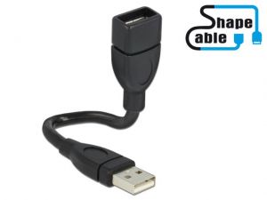 PRZEDŁUŻACZ USB AM-AF 2.0 15CM PROFILOWANY DELOCK